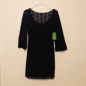 NWT: Lilly Pulitzer Black Topanga Lace Dress XS